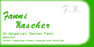 fanni mascher business card